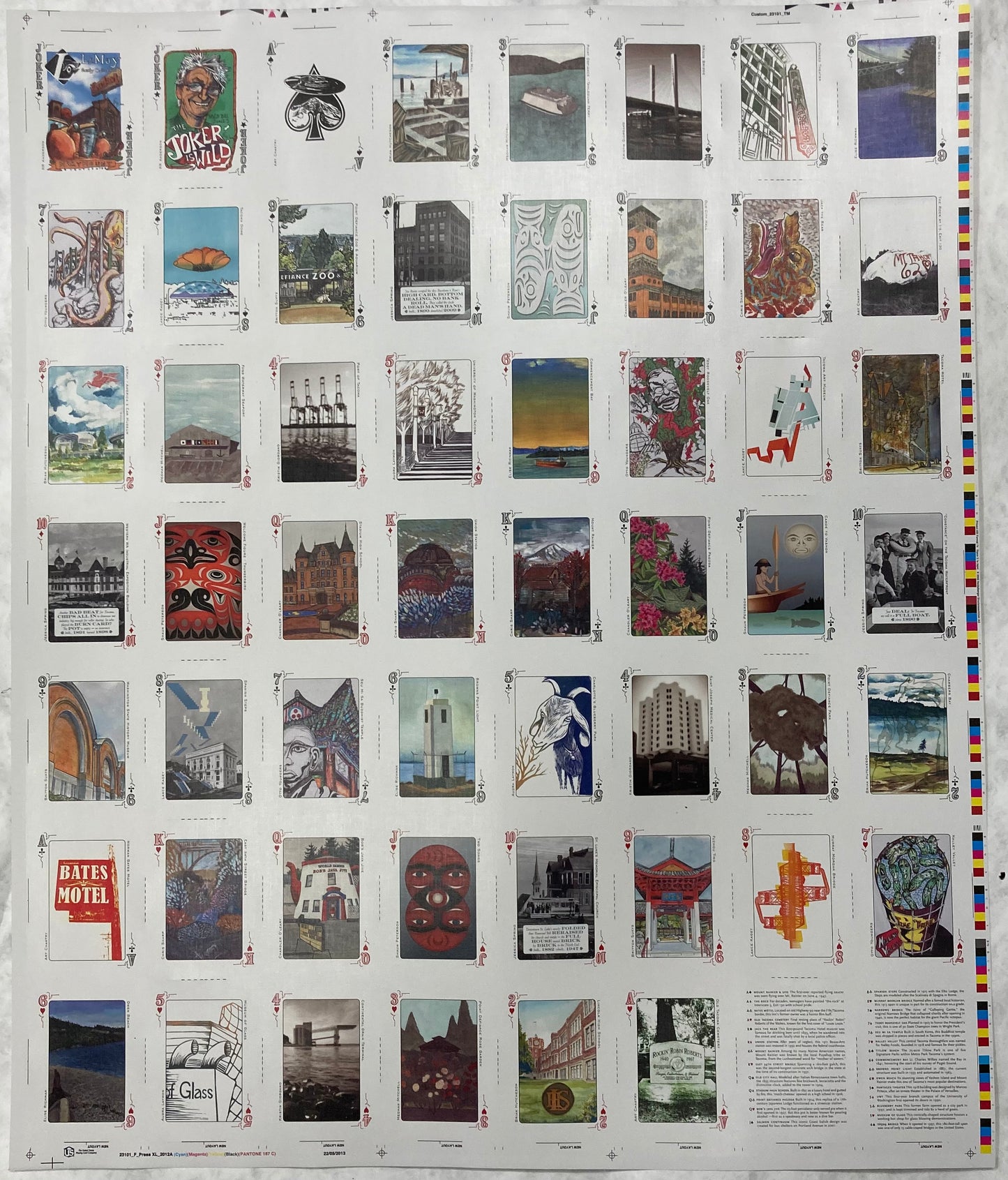 Tacoma Playing Card - Uncut Sheet from Blue deck