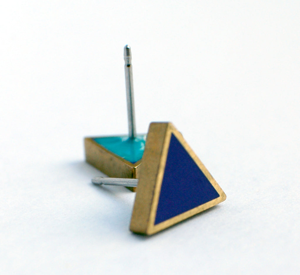 Building block earrings - Purple translucent