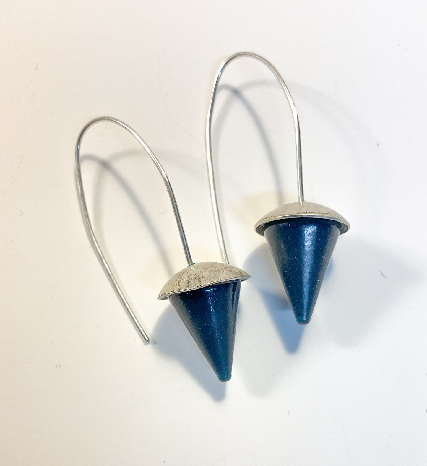 Drip-Drop Earrings in Blue with Sterling Silver