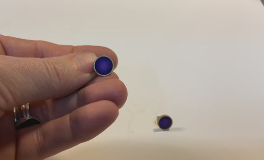 Building block earrings - Purple translucent